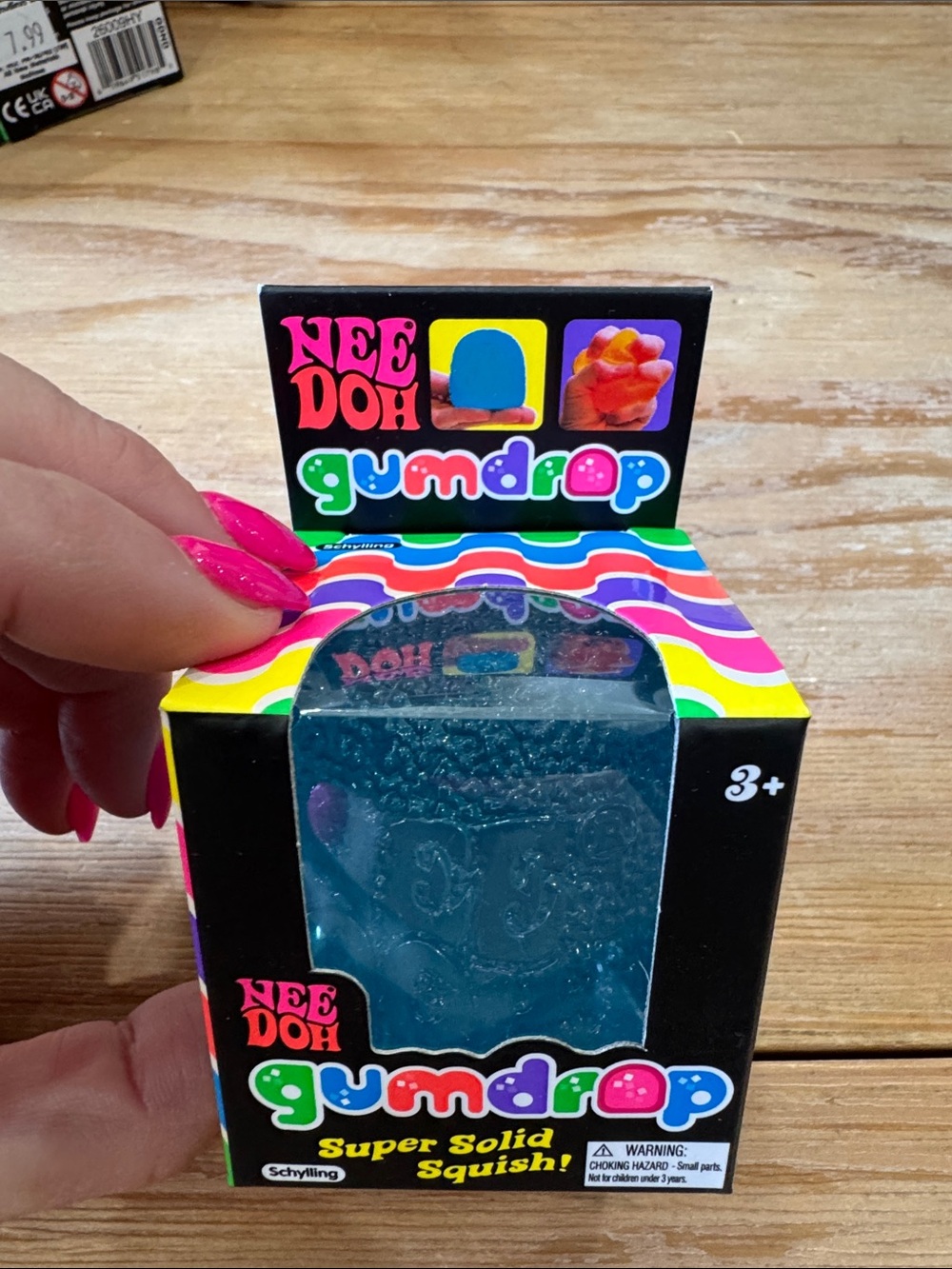 Nee Doh Gumdrop Super Solid Squish Toy - Blue
